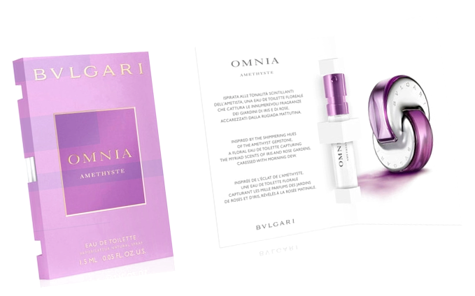 Проба аромата Bvlgari Omnia Amethyste 1.5 / Туалетная вода Булгари Омниа Аметист миниатюра / Красивый парфюм