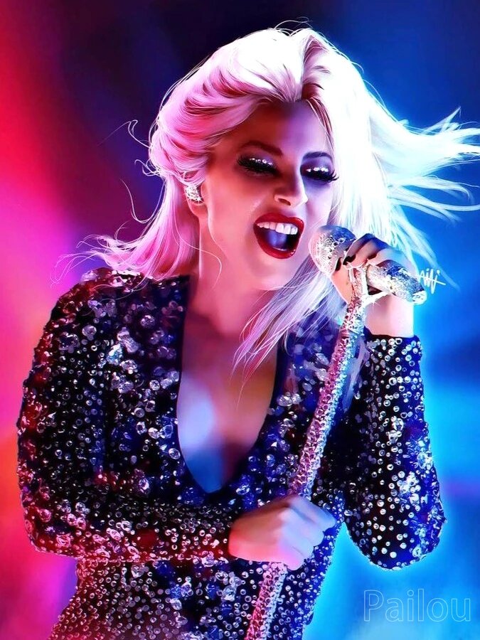 Алмазная живопись Lady Gaga 5D 50x70 Round, HXP228-1