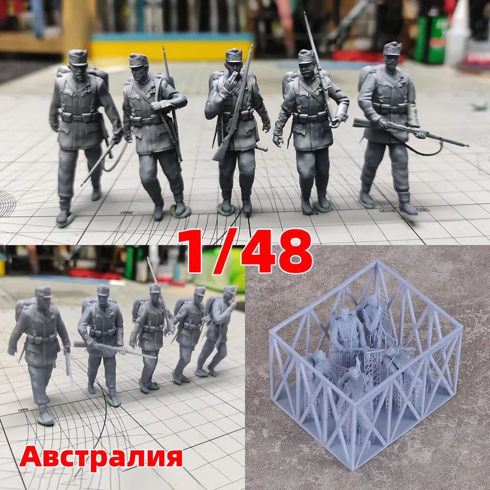 3Dпечать, фигурки солдат из смолы, модельнаборы, масштаб 1/48, неокрашенные, требуют самостоятельной сборки