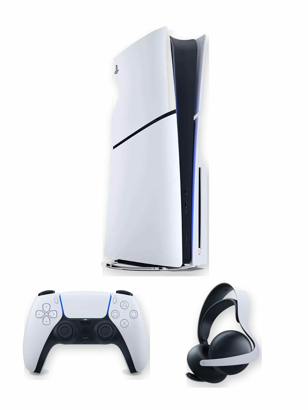Игровая приставка Sony PlayStation 5 Slim 1 ТБ с дисководом, белая, европейская версия + гарнитура Pulse Elite