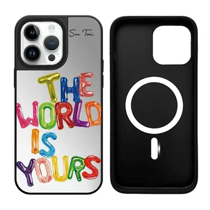 Корейский зеркальный чехол для телефона с граффити в форме mirror (MagSafe), for iPhone 13 Pro