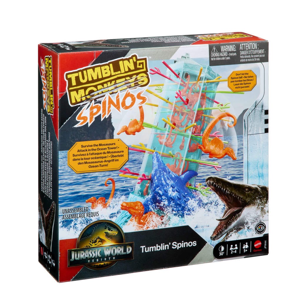 Головоломка Mattel Games "Падающие спинозавры", игра для детей