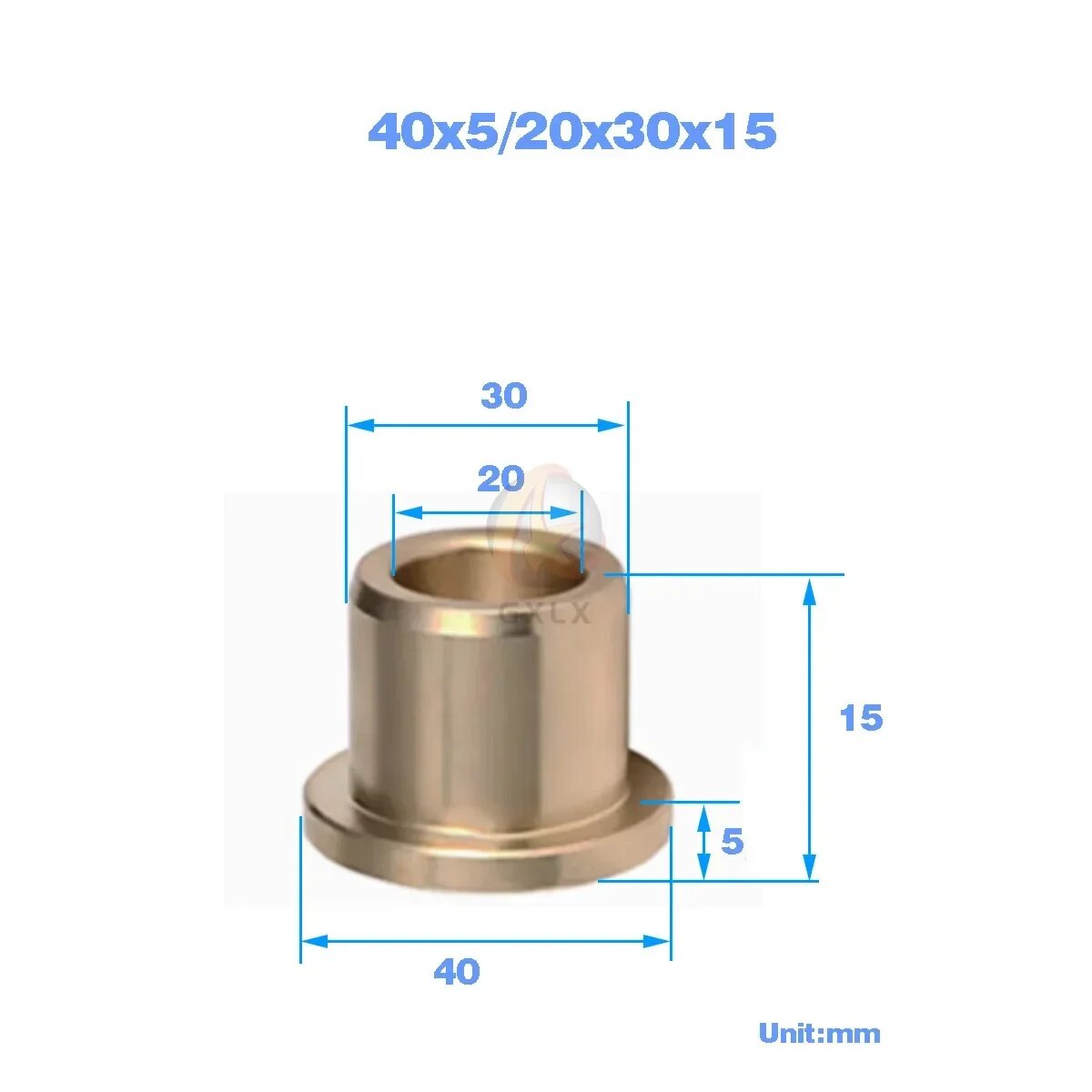 Бронзовые втулки 40x5/20x30x15, 1шт