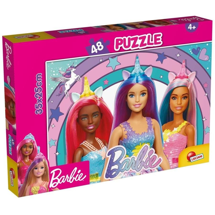 Пазл Lisciani Barbie Волшебный единорог, двусторонний, 48 элементов
