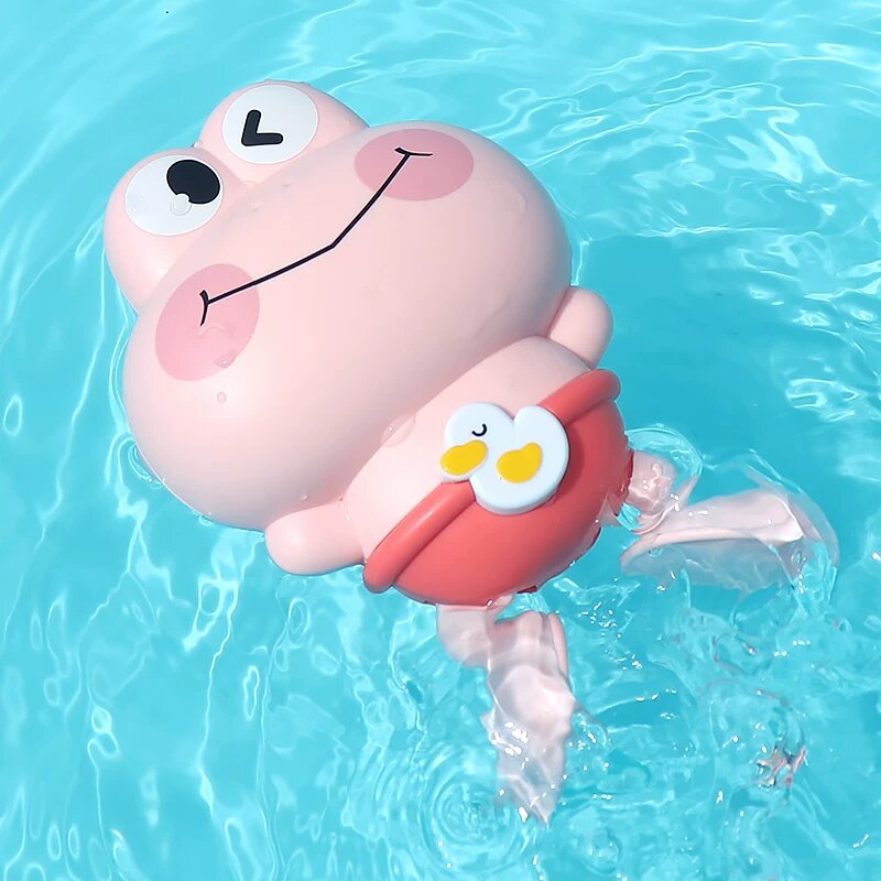Детская игрушка-лягушка в розовом цвете для купания и водных игр