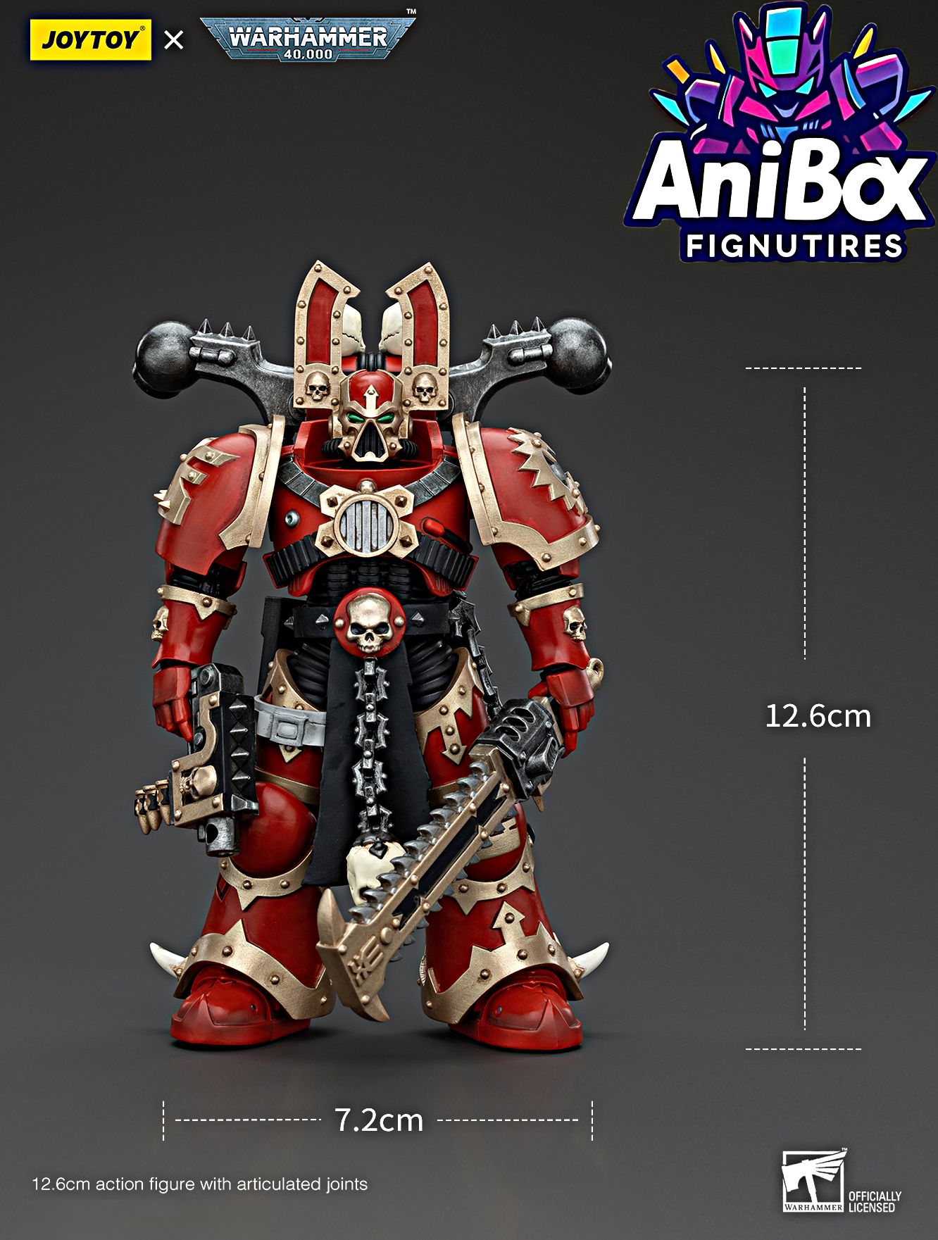Игровая фигурка JoyToy Warhammer 40000 World Eaters Khorne Berzerker 1/18 подвижная
