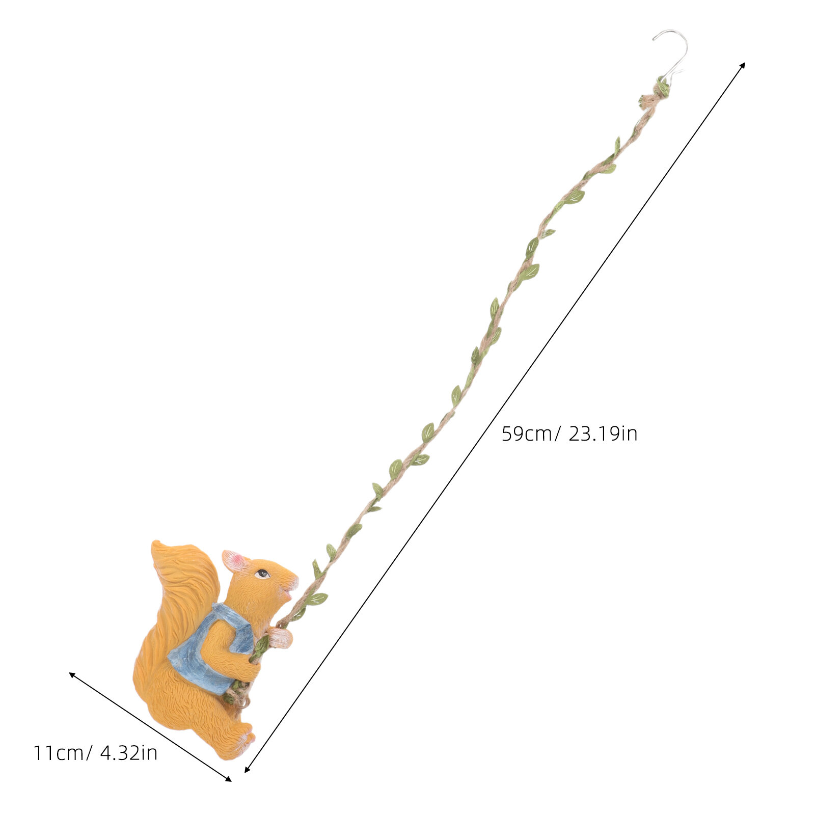 Весёлая белка для настенного декора, резиновая модель, 59.00x11.00x6.00 см