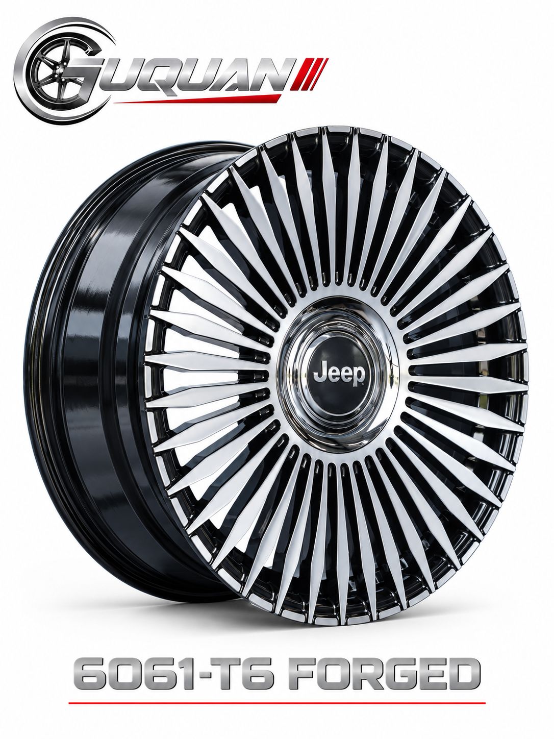 Кованый колесный диск ABW 3256E2085-1 R20 8.5J ET30 5x127, глянцевый черный с проточенной лицевой поверхностью