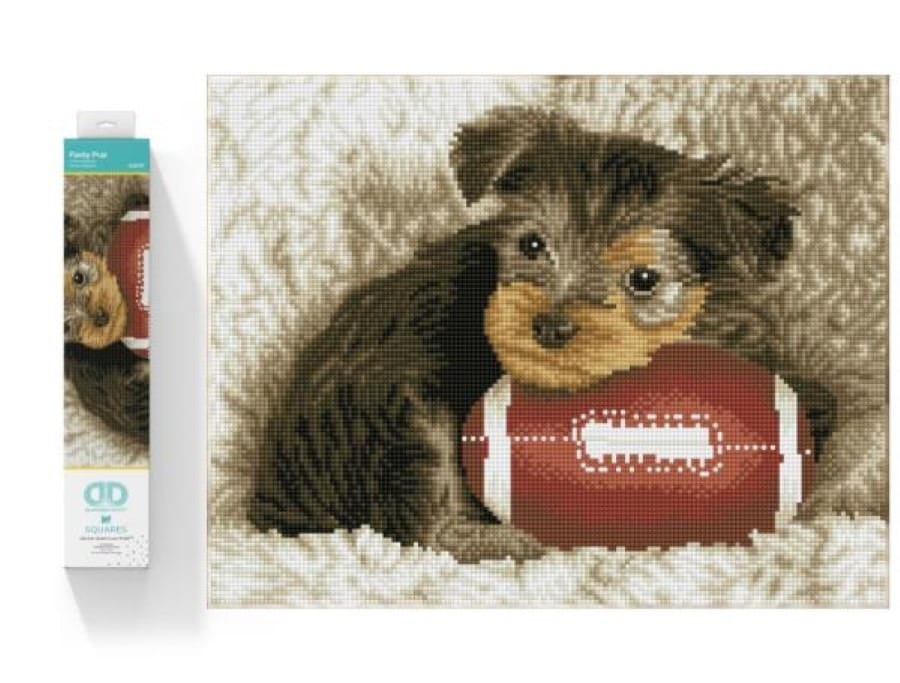 Мозаика Diamond Dotz Footy Pup щенок с мячом для регби, разноцветный, 49x40 см