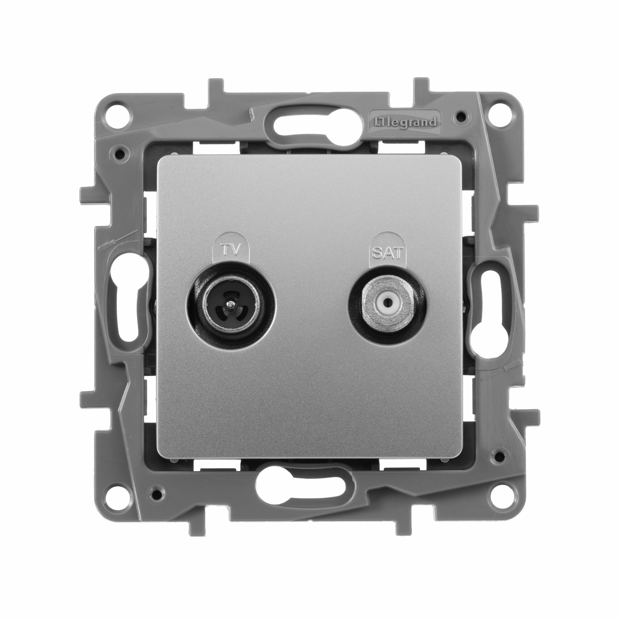 Розетка TV-SAT Legrand Etika, двухкабельная, алюминий, 672457