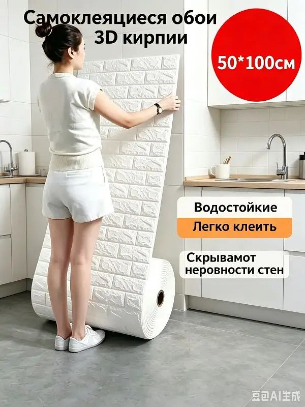 Мягкие ударопрочные стеновые панели 3D, самоклейка для кухни прихожей спальни