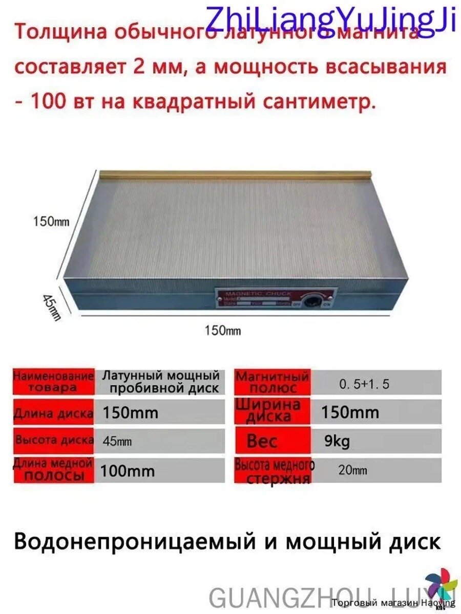 Плита магнитная 150х150 магнитный стол для станка