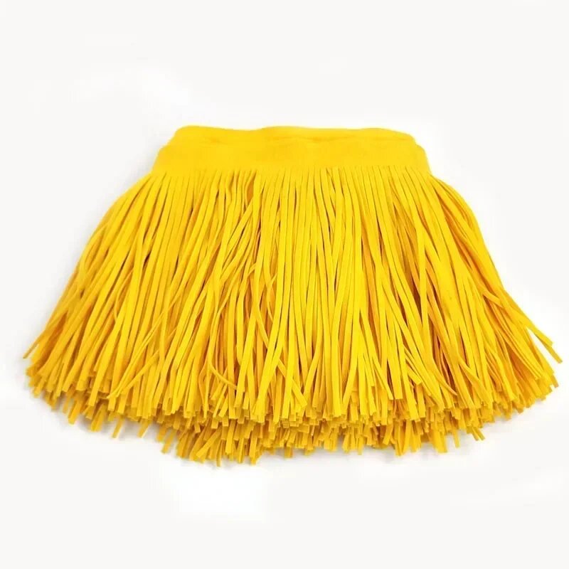 Бахрома из искусственной кожи Meetee 2 метра Желтый, 10cm, TF005-Yellow76