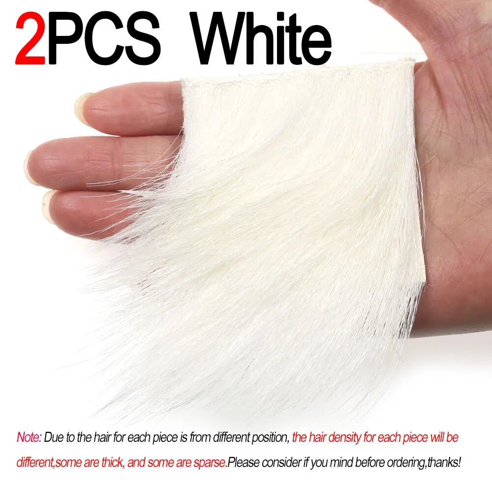 ICERIO Меховой материал для вязания мушек 2pcs White