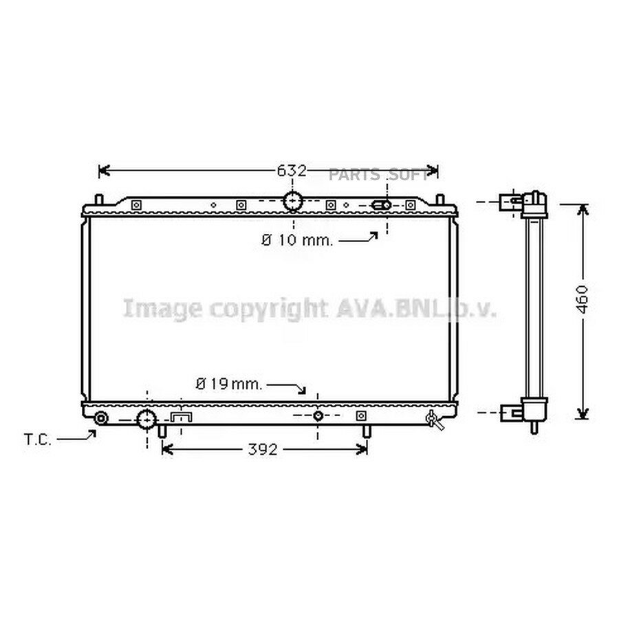 Радиатор охлаждения от официального дистрибьютора, AVA, артикул MT2116