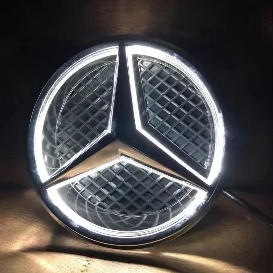 Светодиодная эмблема-значок для решетки радиатора Mercedes-Benz W166 W176 W204 W207 A-Style White