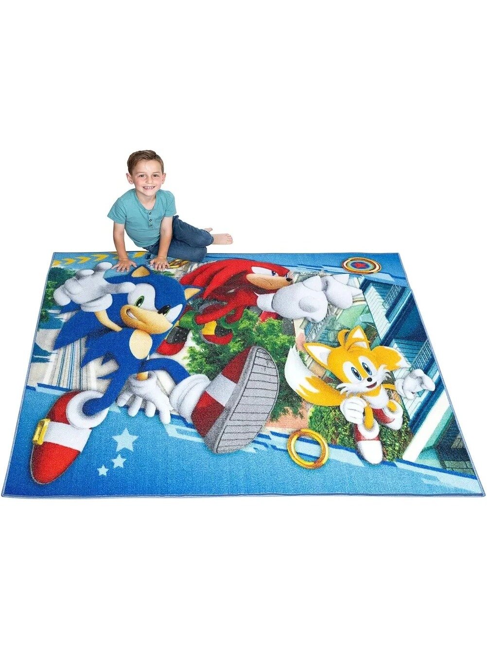 Ковер Sonic the Hedgehog 120x80 см, высота ворса 7 мм, детский, прямоугольный