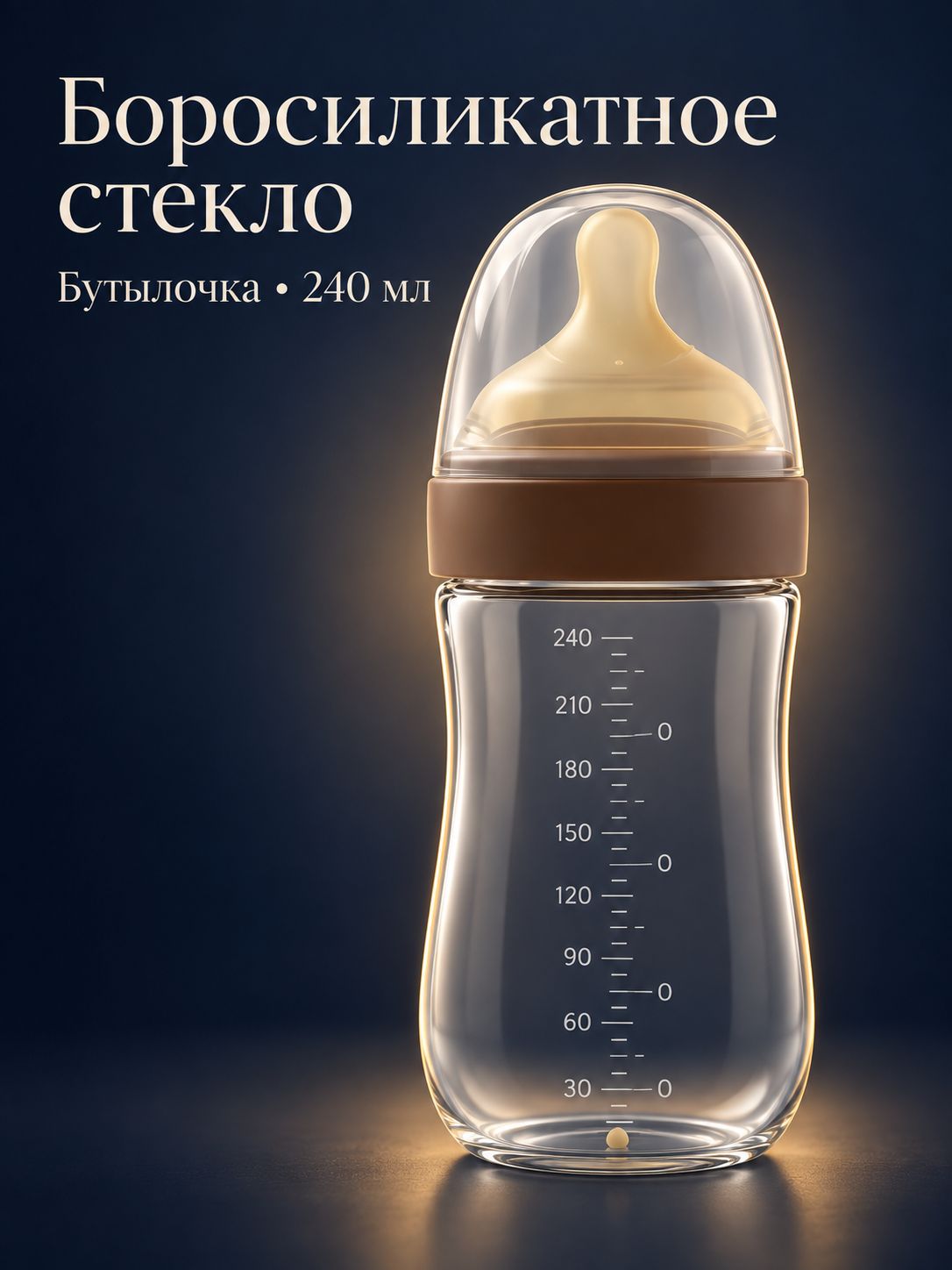 Стеклянная бутылочка для кормления, бутылочка для новорожденных, 240мл