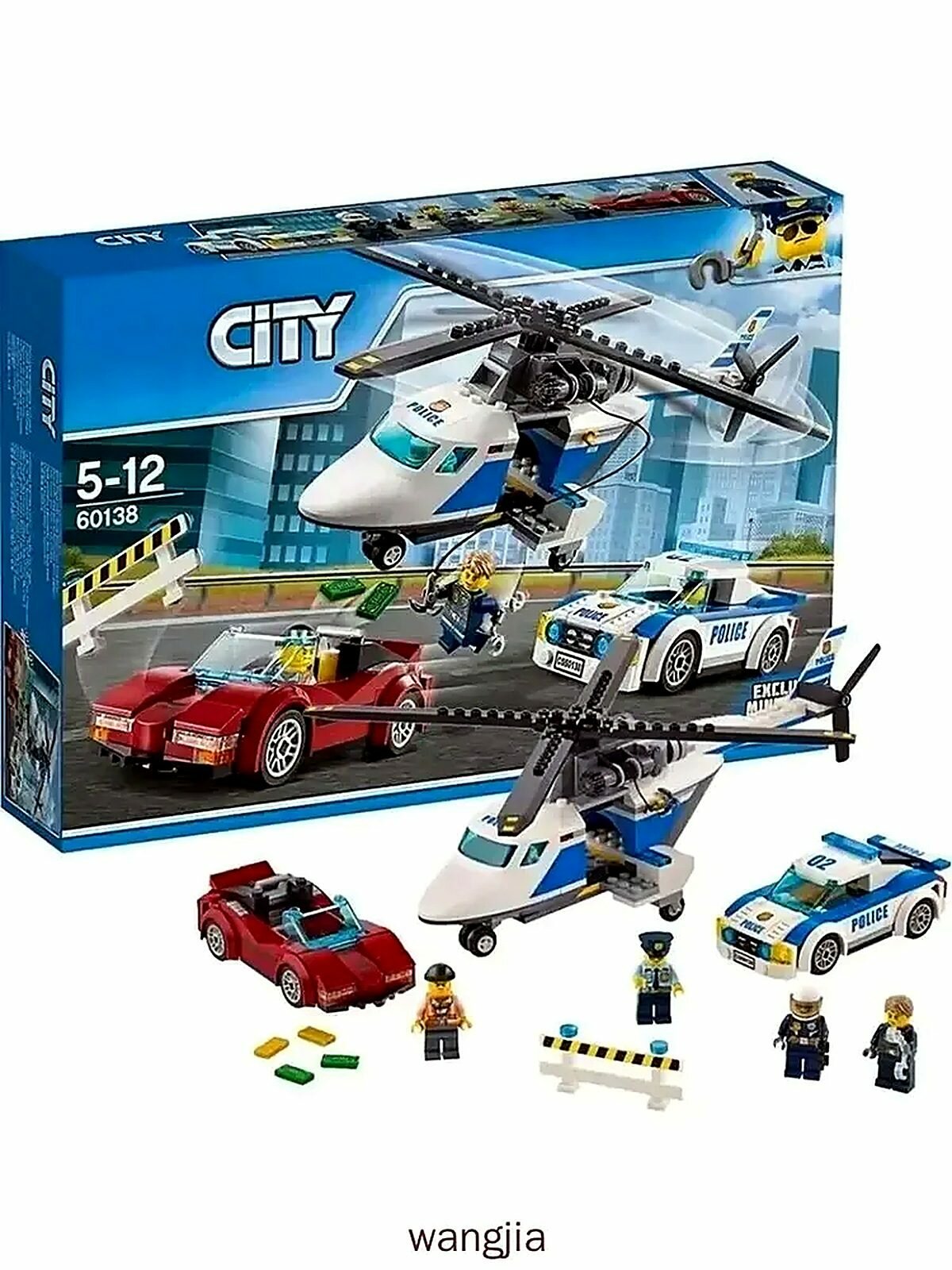 Конструктор Сити Стремительная погоня 321 деталь 82331, 30x25x6 см