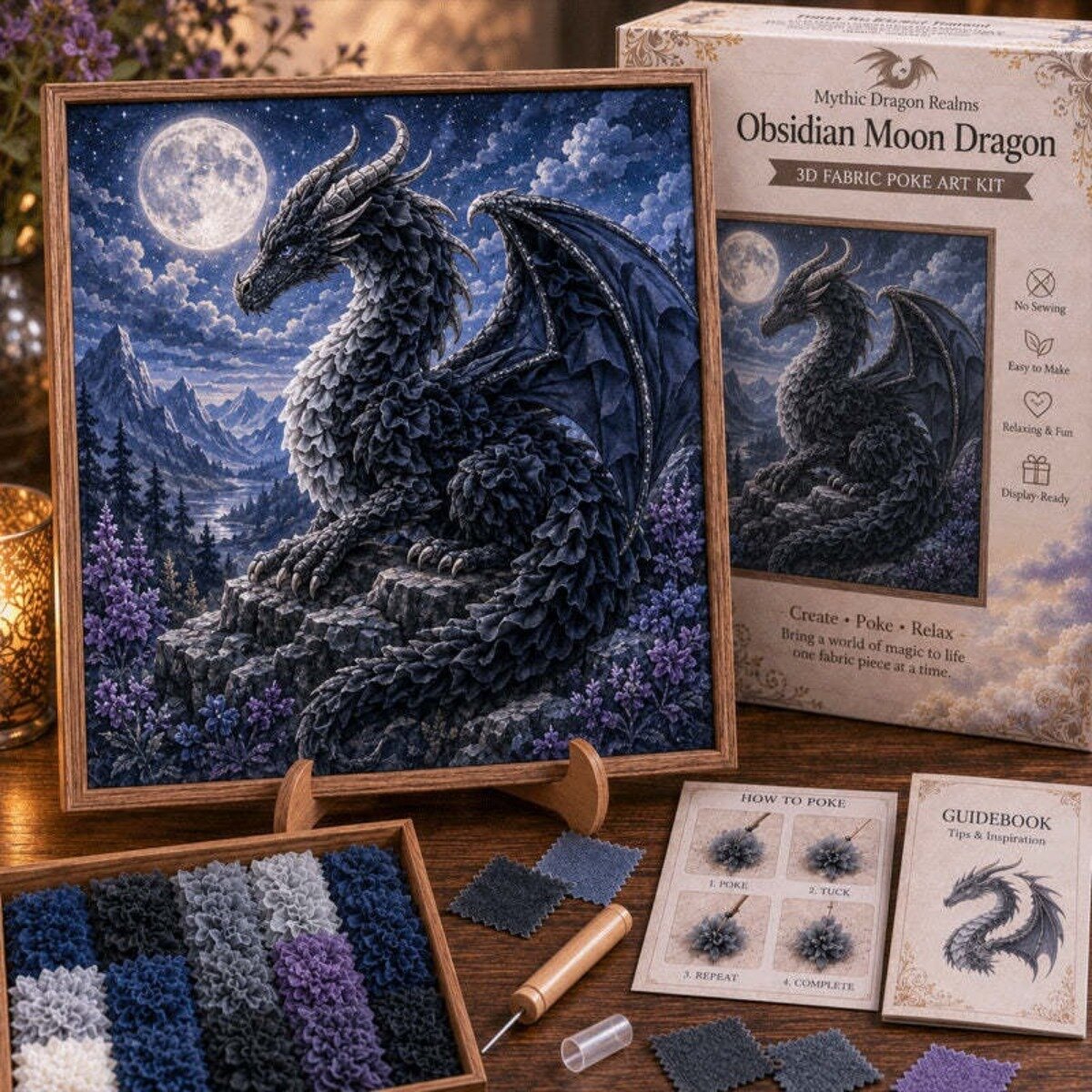 Мифические царства драконов 3D ткань Poke Art Kit Дракон 3D Кань