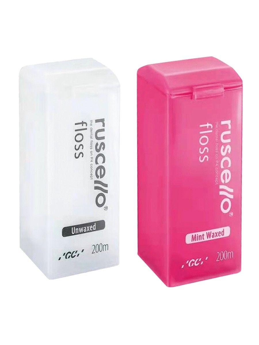 Зубная нить GC Ruscello Floss вощёная с мятой, 200 м, ультратонкие волокна, для узких промежутков, Япония