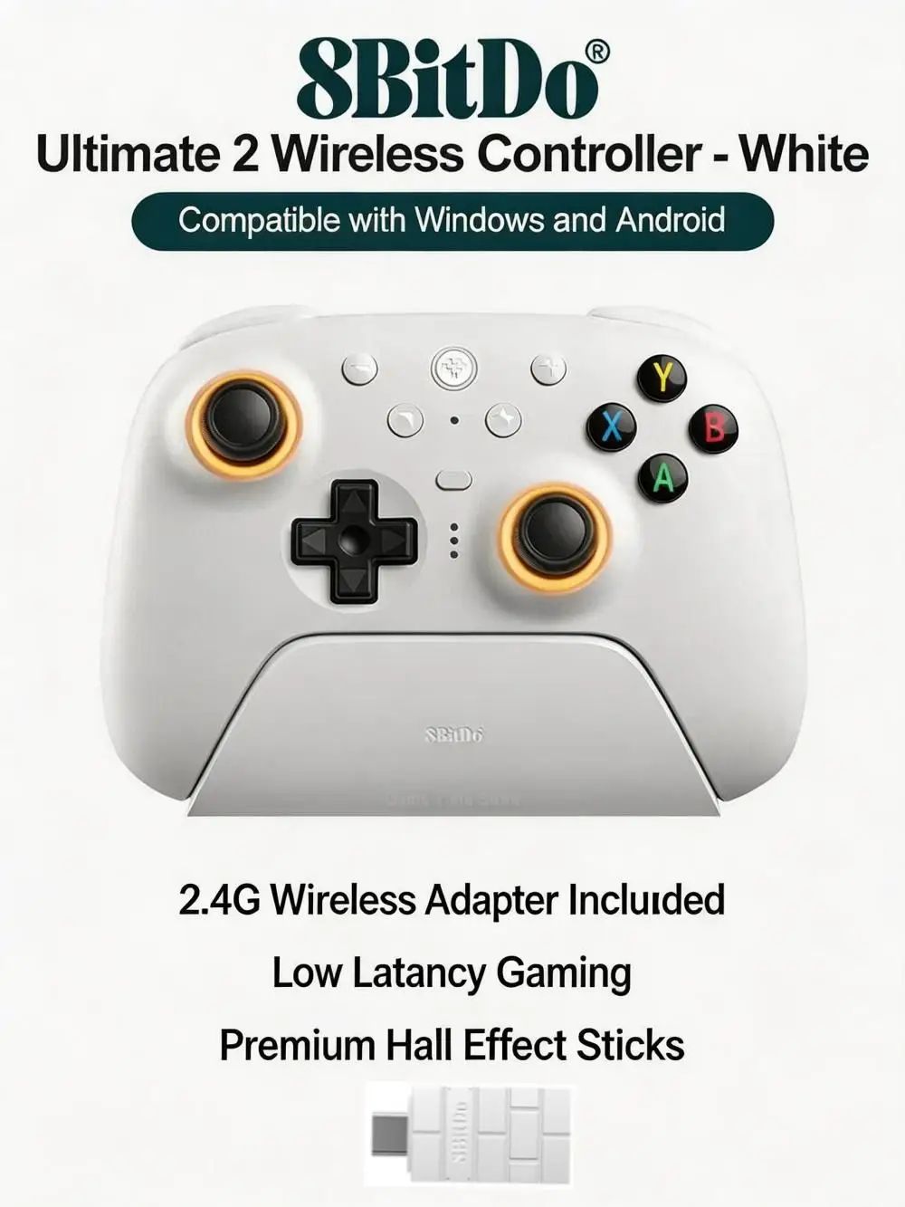 8BitDo Ultimate 2 81HE игровой контроллер TMR с джойстиком для запуска беспроводного эффекта Холла 2.4G, игровой контроллер для ПК, Windows, Android, iPhone
