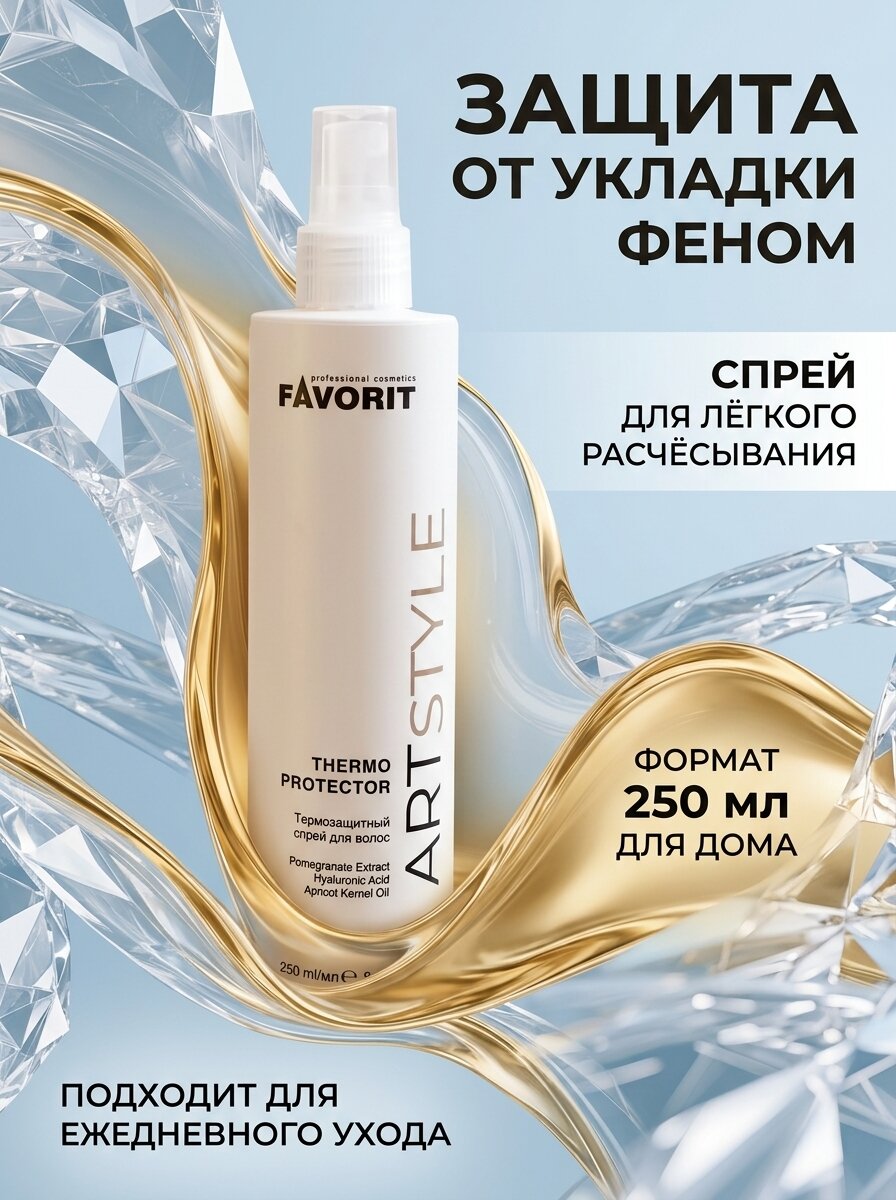 FAVORIT professional cosmetics Спрей термозащитный для волос Termo protector, 250 мл