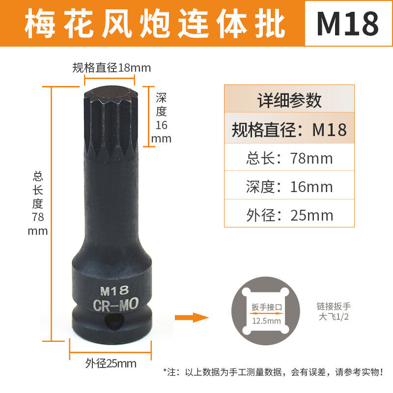 Ударная торцевая головка Torx Plus M тип 1/2" 12.5мм M18