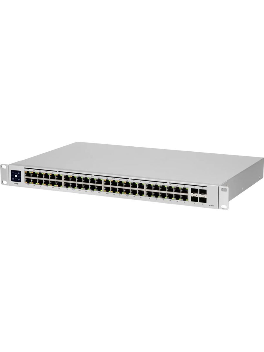 Коммутатор Ubiquiti USW-48-PoE, RJ-45 48 порта, SFP 2 порта, 48 Гбит/с, PoE+, управляемый, серый