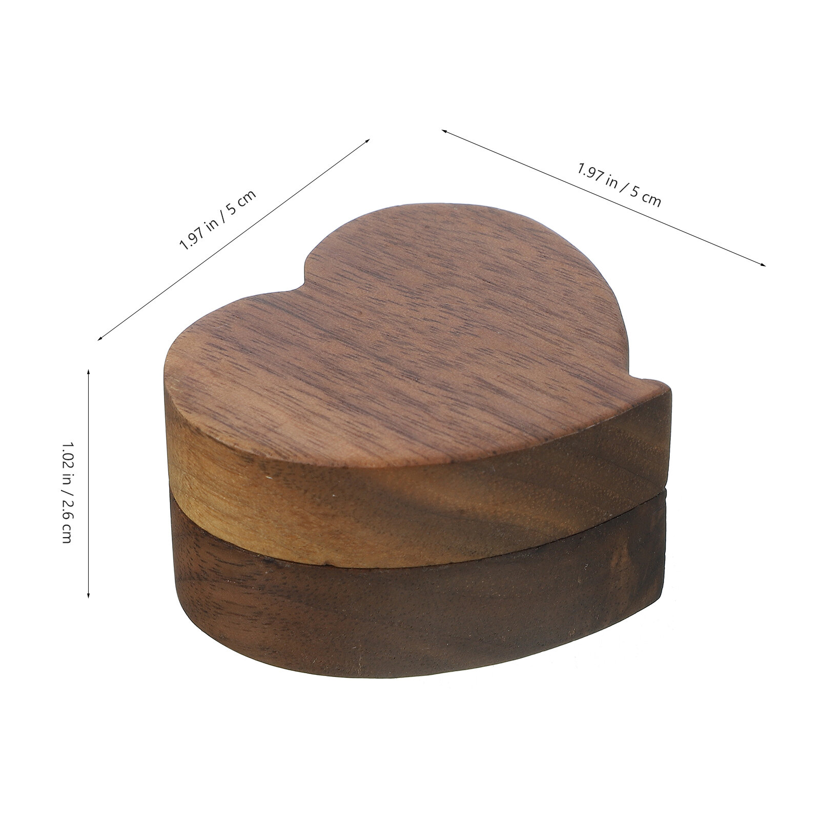 Коробочка Для Колец Формы Сердца Из Дерева Коричневого Цвета 5.00X5.00X2.60Cm