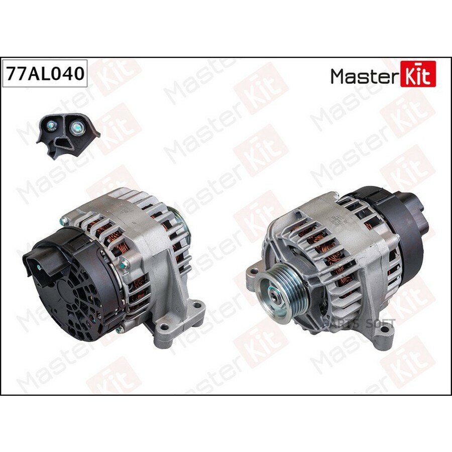 Генератор 70A FIAT Doblo, Panda II, Punto IV / FORD Ka II (14V) от официального дистрибьютора, MASTERKIT, артикул 77AL040