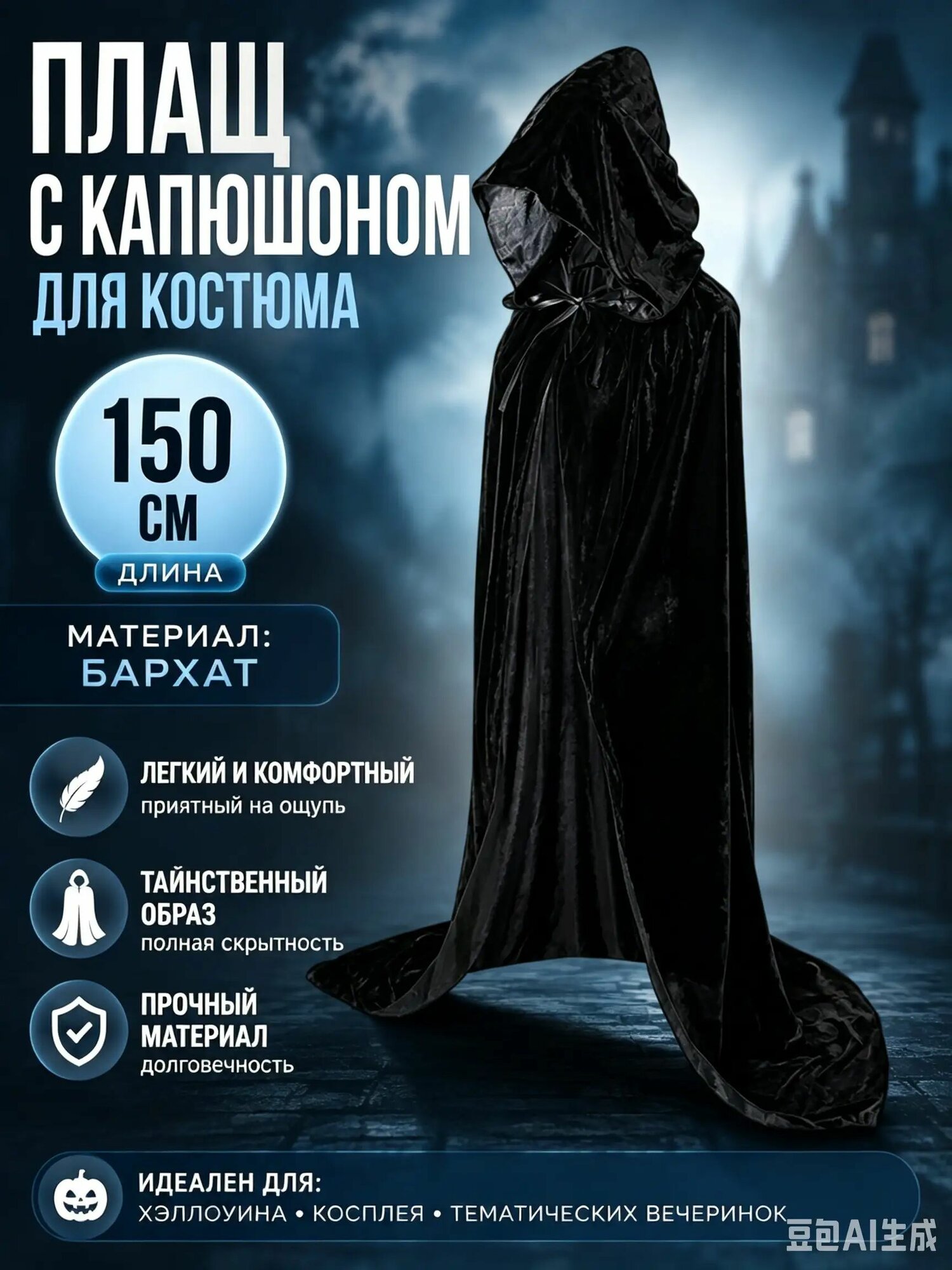 Накидка карнавальная Вампир, Ведьма