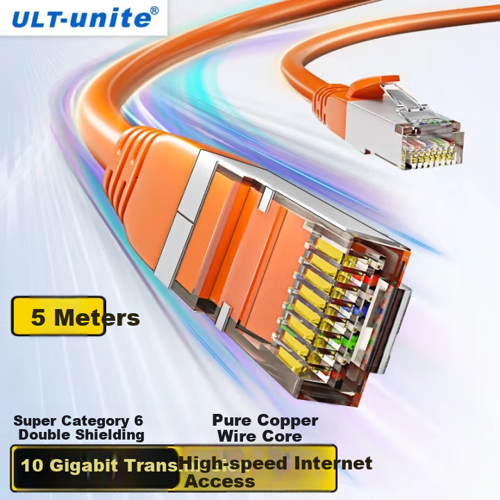 ULT-Unite Cat6A медный кабель 10 Гбит/с 5 м 8-жильный экранированный патч-корд для домашней сети Длина：5