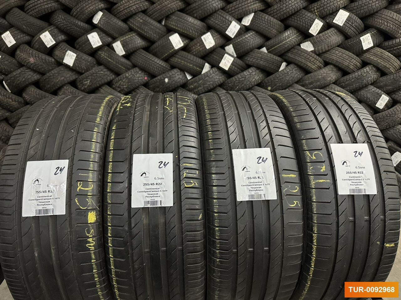 Комплект (4 шт) летних БУ шин Continental ContiSportContact 5 255/45 R22 15% износ 8124230696