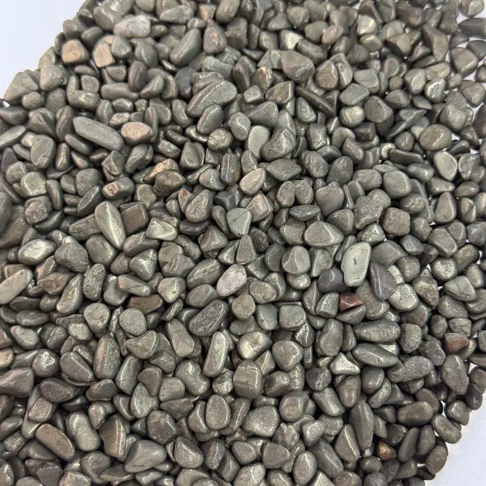 Натуральный пиритовый гравий 5-9 мм, 100 г в упаковке