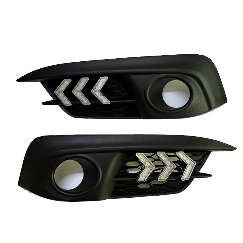 LED дневной ходовой огни для Honda Civic 10-го поколения 2016-2018 с плавающим поворотником и ледяным синим светом