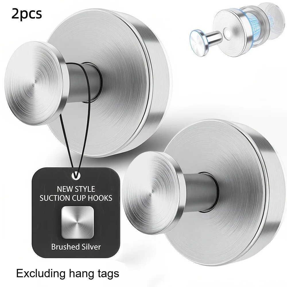 Крючки-держатели из нержавеющей стали для ванной комнаты silvery 2pcs
