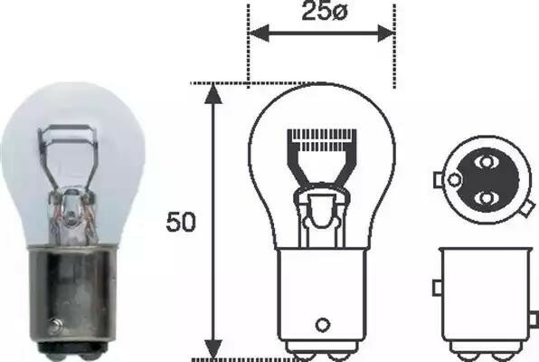 M.MARELLI 008529100000 Лампа P21W/4W 12V [standart] min 10