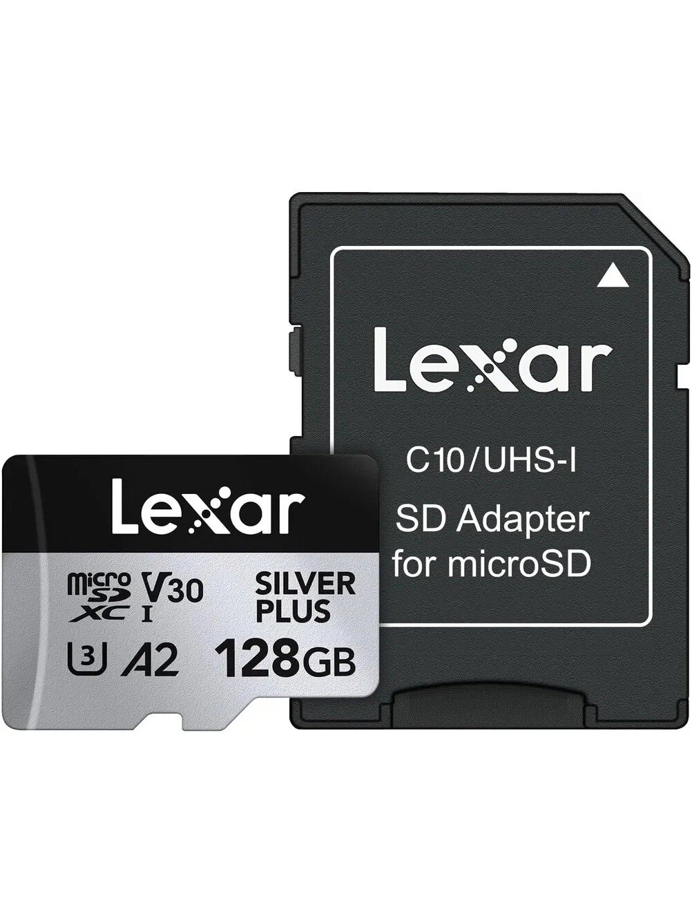 Карта памяти Micro SD Lexar Professional Silver Plus LMSSIPL128G, класс 10, UHS-I, U3, A2, V30, 128 ГБ