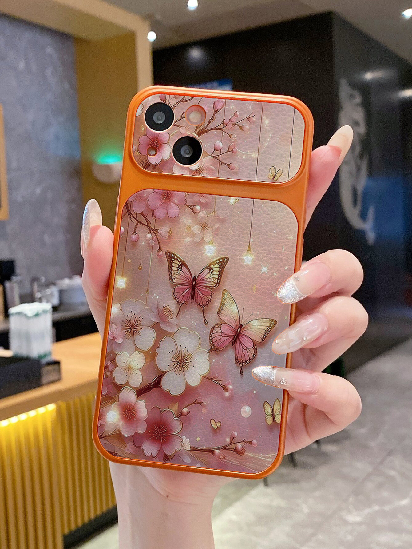 Чехол для iPhone 13(айфон 13) из двух частей из искусственной кожи, роскошный лес и бабочка, мягкая обложка