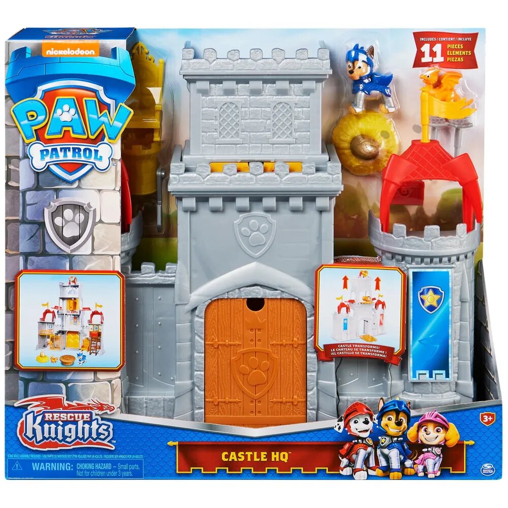 Игровой набор PAW Patrol Rescue Knights Castle HQ с фигурками и трансформируемой башней
