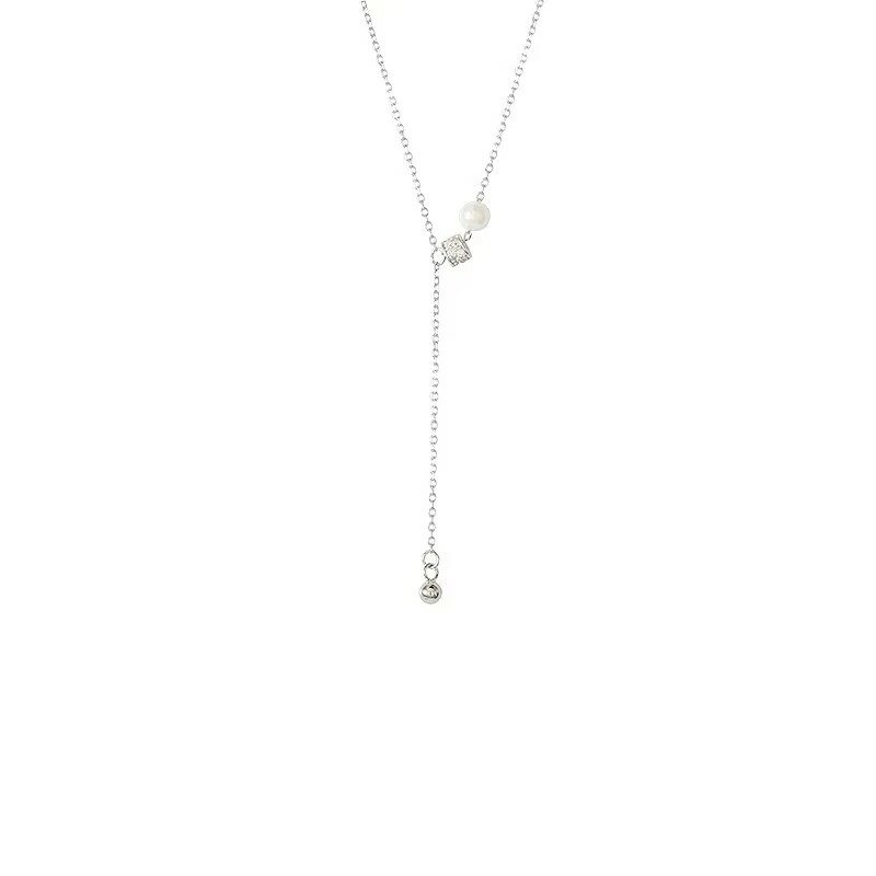 Колье MJ - Marjatta Jewelry, жемчуг имитация, длина 45 см, белый, серебряный — фото 1