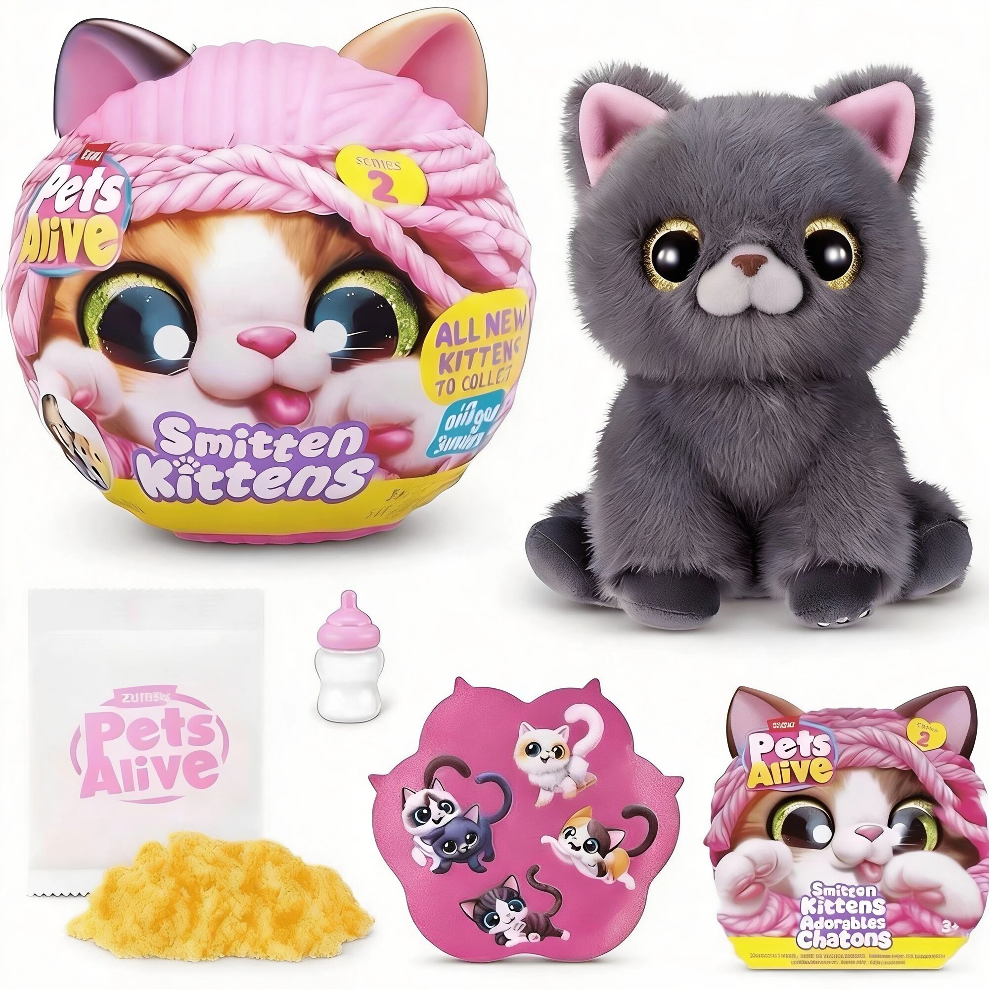 ZURU Gen 2 Pet Petz Кот Шедоу из пряжи в магическом яйце 2 поколения, плюшевая игрушка