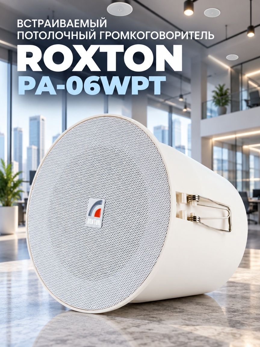 Встраиваемый потолочный громкоговоритель ROXTON PA-06WPT