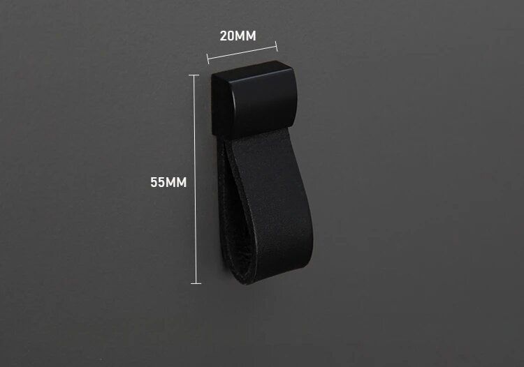 Ручки для шкафов TINYHOB кожаные цинковые 96 мм Черный, LT-0811- JA20-Knob