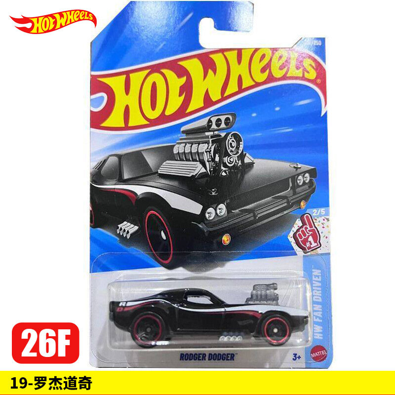 Модель автомобиля Hot Wheels 2026F, Roger Dodge, черный, металлический, игрушка, коллекционная