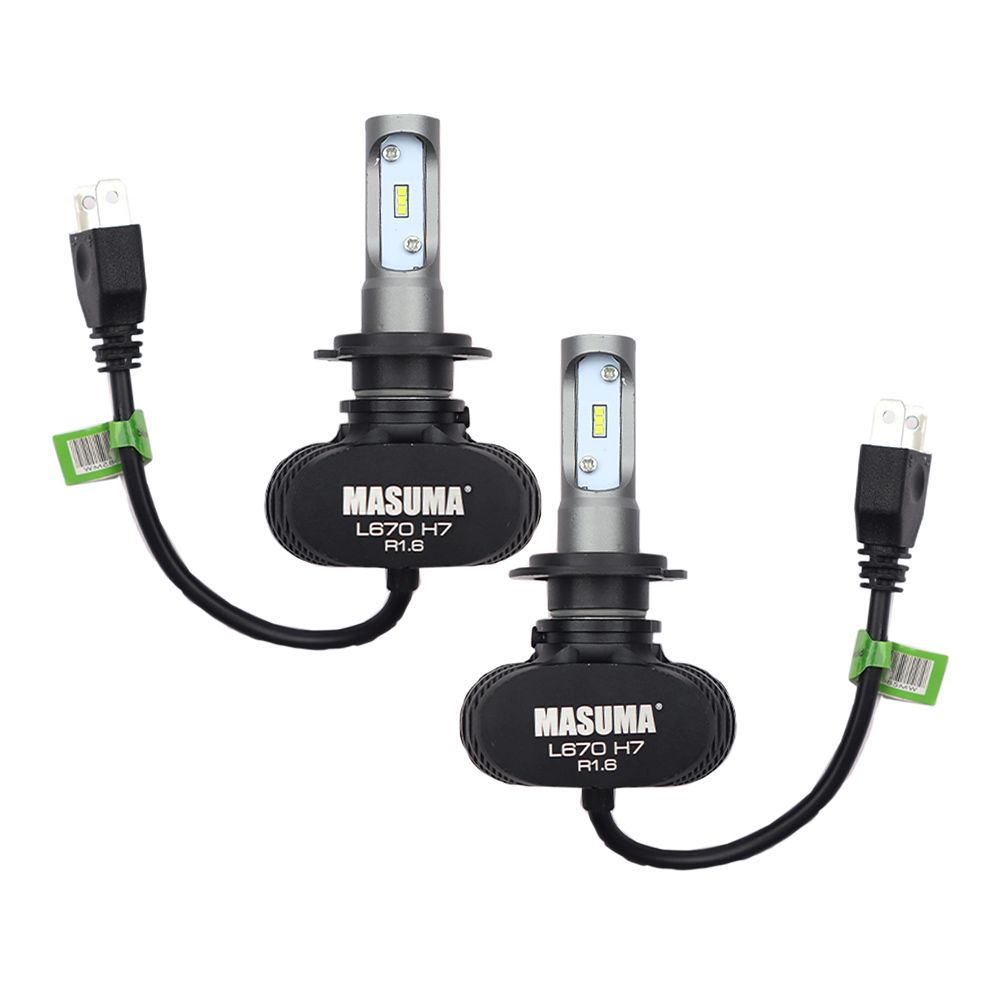 Лампы светодиодные LED H7 18W 6000K 4000Lm PX26d (серия S1), 2 шт для Ауди A1 2018-2026, Ауди A3 2012-2020, Ауди A4 2000-2015, Ауди A6 1997-2018, Ауди A6 Аллроад Кваттро 2006-2011, Ауди A8 1998-2018