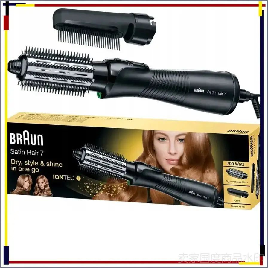 Уход за волосами с ионами, премиум фенщетка Braun AS 720 Satin Hair, черный