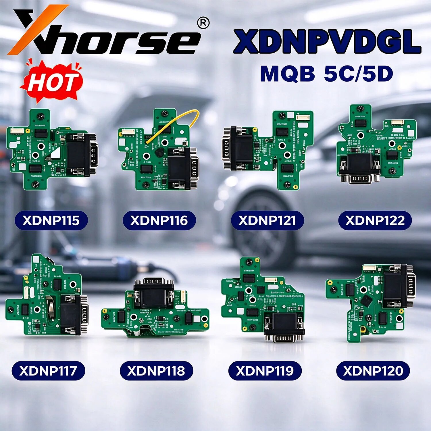 2026 Xhorse XDNPVDGL MQB 5C/5D Специальный набор адаптеров для VW Audi Skoda Porsche, совместимый с Key Tool Plus Multi Prog VVDI2