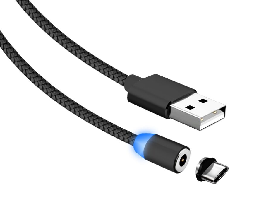 Кабель USB 2.0 - Type C JETACCESS JA-DC36 2м черный(опл, USB/Type-C, Magnet,2A)